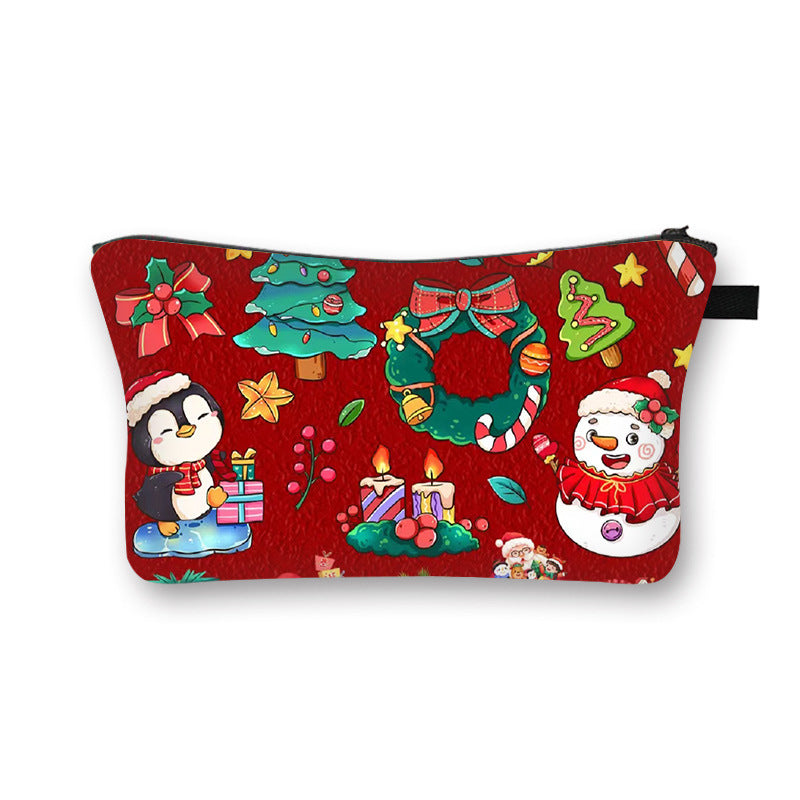 Wholesale Christmas Makeup Bags with Large Capacity Polyester Storage Bags